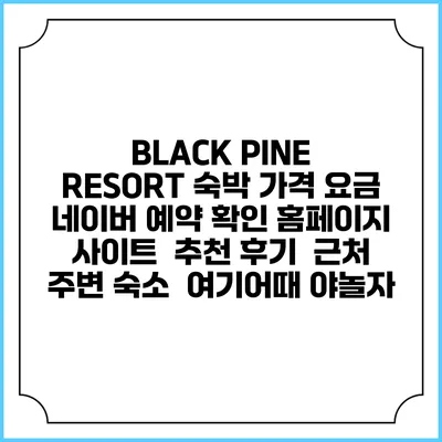 BLACK PINE RESORT 숙박 가격 요금 | 네이버 예약 확인 홈페이지 사이트 | 추천 후기 | 근처 주변 숙소 | 여기어때 야놀자