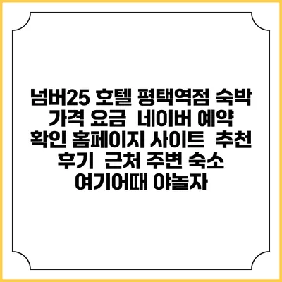 넘버25 호텔 평택역점 숙박 가격 요금 | 네이버 예약 확인 홈페이지 사이트 | 추천 후기 | 근처 주변 숙소 | 여기어때 야놀자