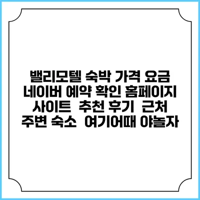 밸리모텔 숙박 가격 요금 | 네이버 예약 확인 홈페이지 사이트 | 추천 후기 | 근처 주변 숙소 | 여기어때 야놀자