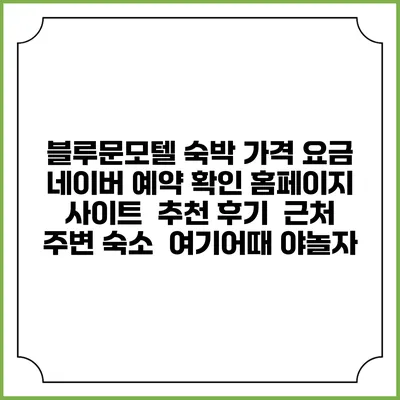 블루문모텔 숙박 가격 요금 | 네이버 예약 확인 홈페이지 사이트 | 추천 후기 | 근처 주변 숙소 | 여기어때 야놀자