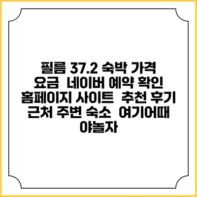 필름 37.2 숙박 가격 요금 | 네이버 예약 확인 홈페이지 사이트 | 추천 후기 | 근처 주변 숙소 | 여기어때 야놀자