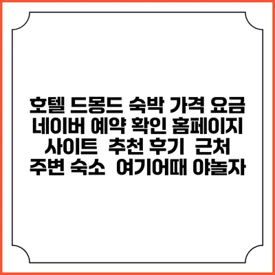 호텔 드몽드 숙박 가격 요금 | 네이버 예약 확인 홈페이지 사이트 | 추천 후기 | 근처 주변 숙소 | 여기어때 야놀자