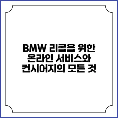 BMW 리콜을 위한 온라인 서비스와 컨시어지의 모든 것