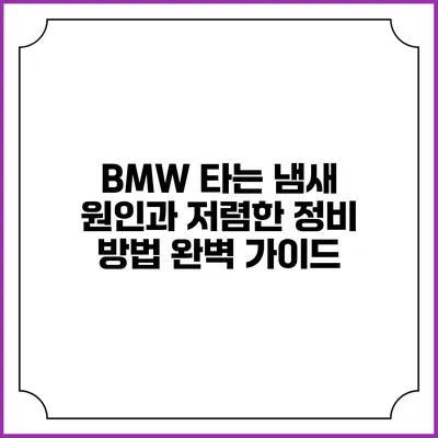 BMW 타는 냄새 원인과 저렴한 정비 방법 완벽 가이드