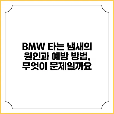 BMW 타는 냄새의 원인과 예방 방법, 무엇이 문제일까요?