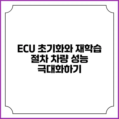 ECU 초기화와 재학습 절차: 차량 성능 극대화하기