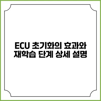ECU 초기화의 효과와 재학습 단계 상세 설명