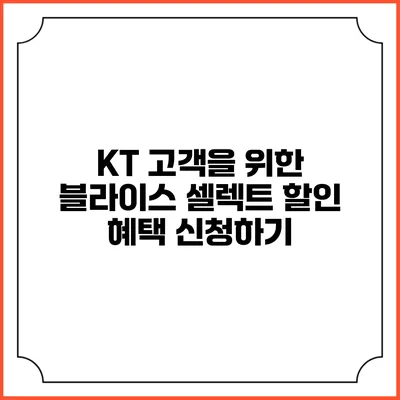 KT 고객을 위한 블라이스 셀렉트 할인 혜택 신청하기