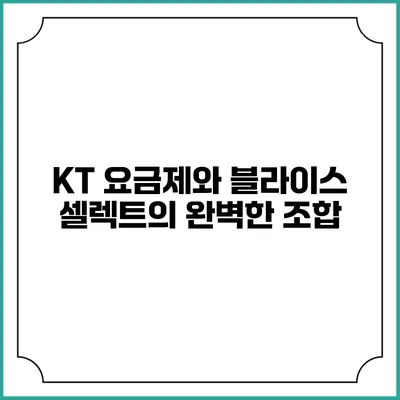 KT 요금제와 블라이스 셀렉트의 완벽한 조합