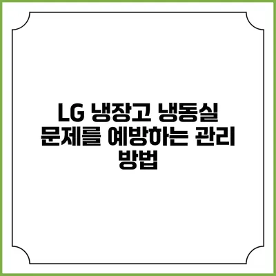 LG 냉장고 냉동실 문제를 예방하는 관리 방법