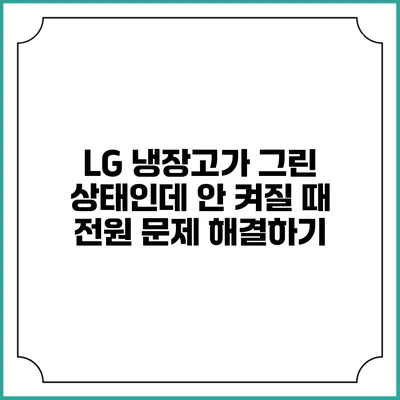 LG 냉장고가 그린 상태인데 안 켜질 때 전원 문제 해결하기