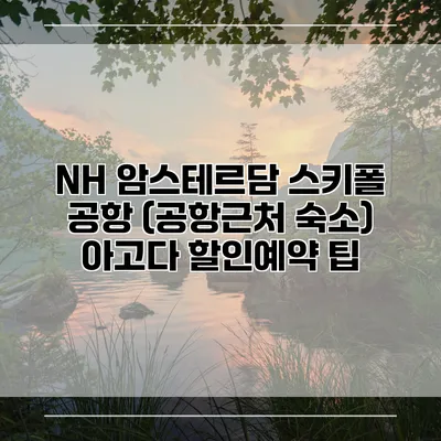 NH 암스테르담 스키폴 공항 (공항근처 숙소) 아고다 할인예약 팁