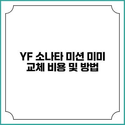 YF 소나타 미션 미미 교체 비용 및 방법