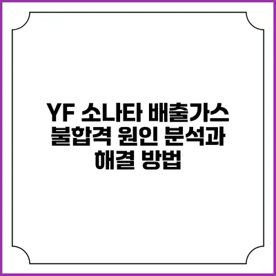 YF 소나타 배출가스 불합격 원인 분석과 해결 방법