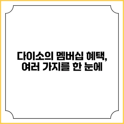 다이소의 멤버십 혜택, 여러 가지를 한 눈에
