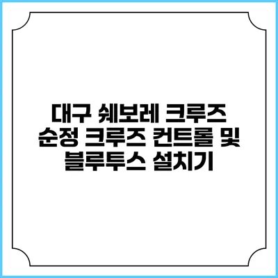 대구 쉐보레 크루즈 순정 크루즈 컨트롤 및 블루투스 설치기