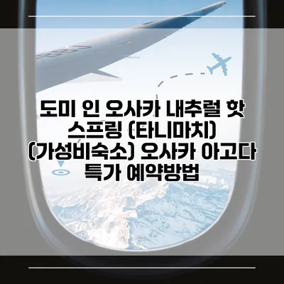 도미 인 오사카 내추럴 핫 스프링 (타니마치) (가성비숙소) 오사카 아고다 특가 예약방법