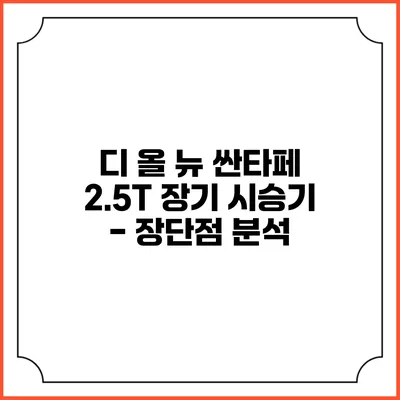 디 올 뉴 싼타페 2.5T 장기 시승기 - 장단점 분석