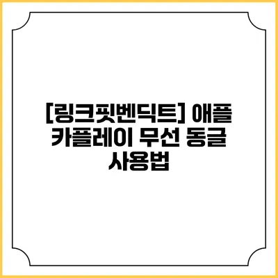 [링크핏/벤딕트] 애플 카플레이 무선 동글 사용법