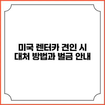 미국 렌터카 견인 시 대처 방법과 벌금 안내