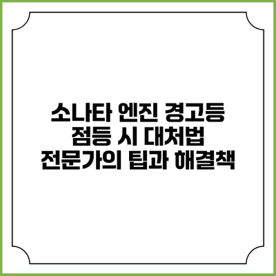 소나타 엔진 경고등 점등 시 대처법: 전문가의 팁과 해결책