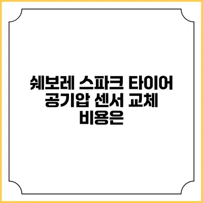 쉐보레 스파크 타이어 공기압 센서 교체 비용은?
