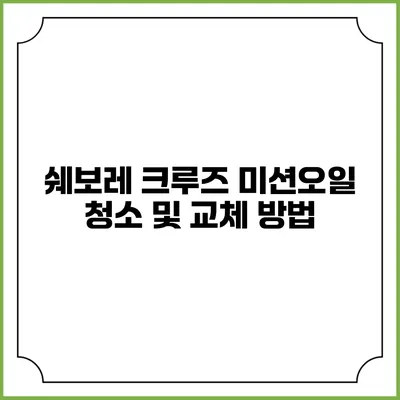 쉐보레 크루즈 미션오일 청소 및 교체 방법