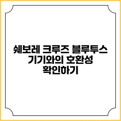 쉐보레 크루즈 블루투스 기기와의 호환성 확인하기