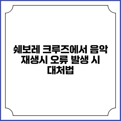 쉐보레 크루즈에서 음악 재생시 오류 발생 시 대처법