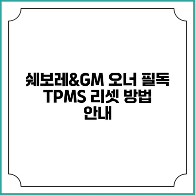 쉐보레&GM 오너 필독 TPMS 리셋 방법 안내
