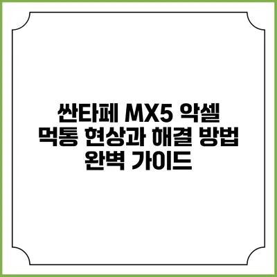 싼타페 MX5 악셀 먹통 현상과 해결 방법 완벽 가이드