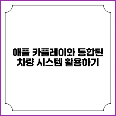 애플 카플레이와 통합된 차량 시스템 활용하기