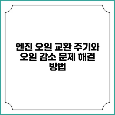 엔진 오일 교환 주기와 오일 감소 문제 해결 방법