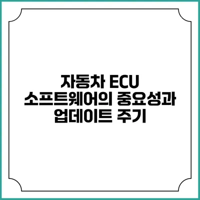 자동차 ECU 소프트웨어의 중요성과 업데이트 주기