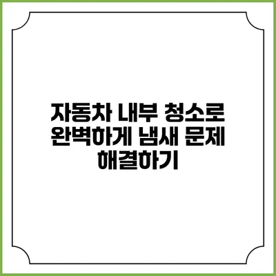 자동차 내부 청소로 완벽하게 냄새 문제 해결하기
