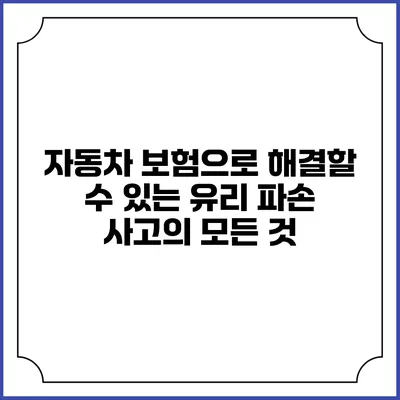 자동차 보험으로 해결할 수 있는 유리 파손 사고의 모든 것