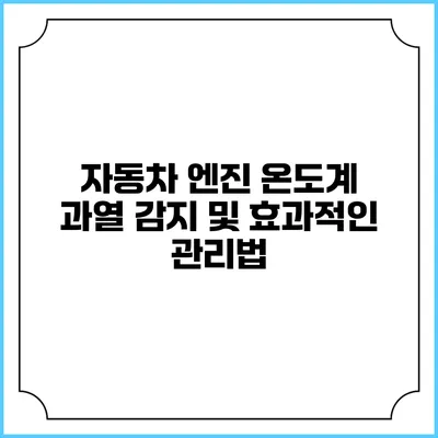 자동차 엔진 온도계 과열 감지 및 효과적인 관리법