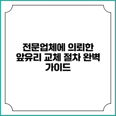 전문업체에 의뢰한 앞유리 교체 절차 완벽 가이드