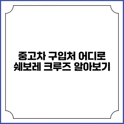 중고차 구입처 어디로? 쉐보레 크루즈 알아보기