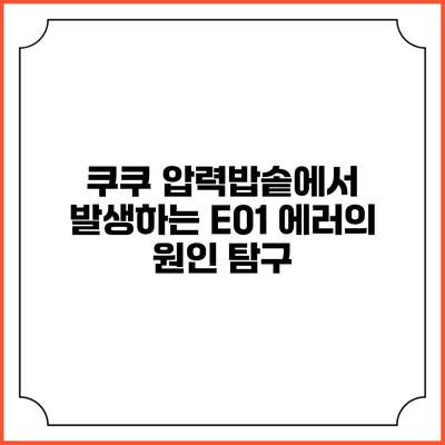 쿠쿠 압력밥솥에서 발생하는 E01 에러의 원인 탐구