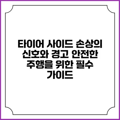 타이어 사이드 손상의 신호와 경고: 안전한 주행을 위한 필수 가이드
