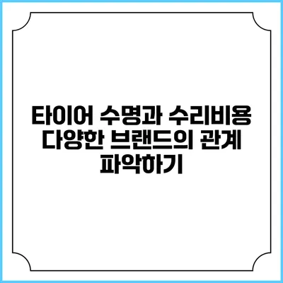 타이어 수명과 수리비용: 다양한 브랜드의 관계 파악하기