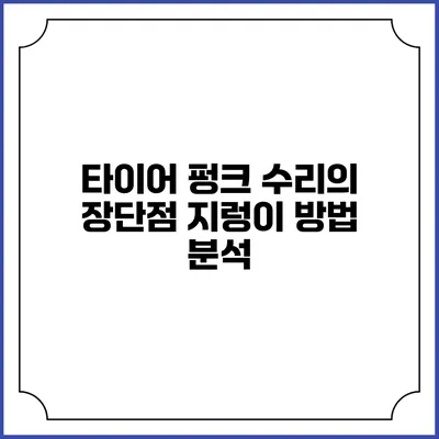 타이어 펑크 수리의 장단점: 지렁이 방법 분석