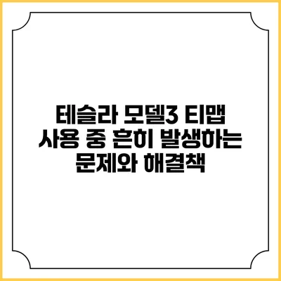 테슬라 모델3 티맵 사용 중 흔히 발생하는 문제와 해결책