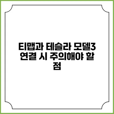 티맵과 테슬라 모델3 연결 시 주의해야 할 점