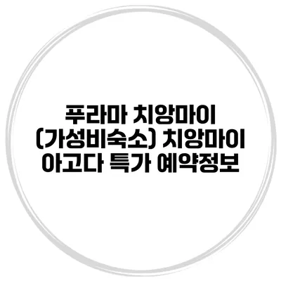 푸라마 치앙마이 (가성비숙소) 치앙마이 아고다 특가 예약정보