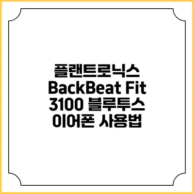 플랜트로닉스 BackBeat Fit 3100 블루투스 이어폰 사용법