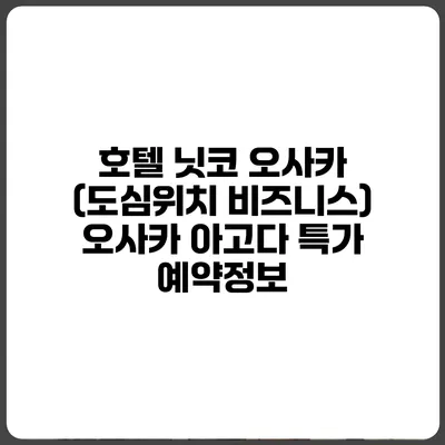 호텔 닛코 오사카 (도심위치 비즈니스) 오사카 아고다 특가 예약정보